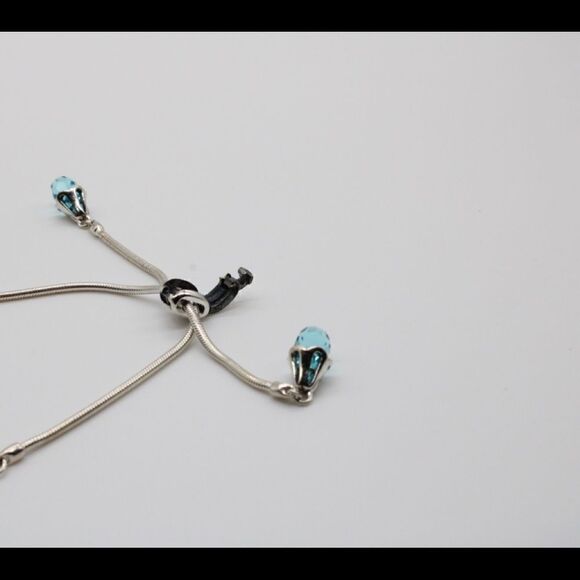 New, Sterling Silver Adjustable Twisted Bar Reflection Bead Bracelet - Picture 6 of 9